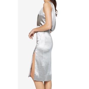 Fame and Partners Revolve Silver Midi Sheath Dress